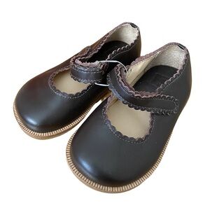 Janie and Jack Girl Mary Jane Brown Leather Shoes Size 5 - Brand New Tags